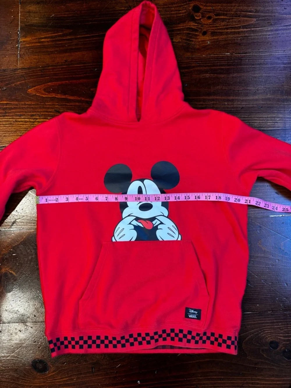 Vans x Disney Mickey‎ Mouse 100th Anniv Red Youth Hoodie; XL
